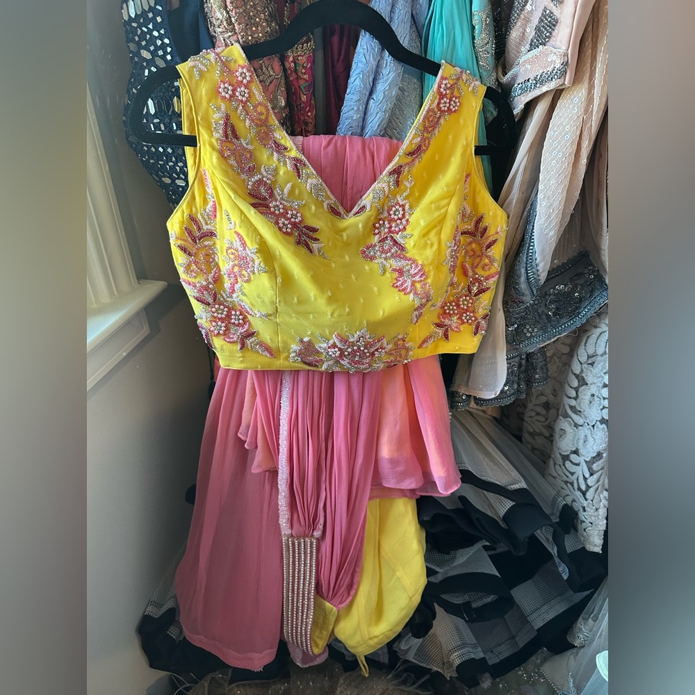 Crop top palazzo pant with dupatta Indian party wear